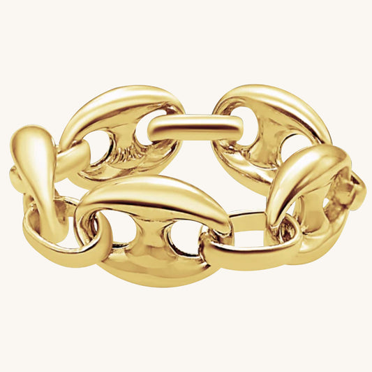 Saint Nicholas Puffed Mariner Chain Ring